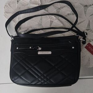 Rosetti Black Crossbody Bag with Silver Details